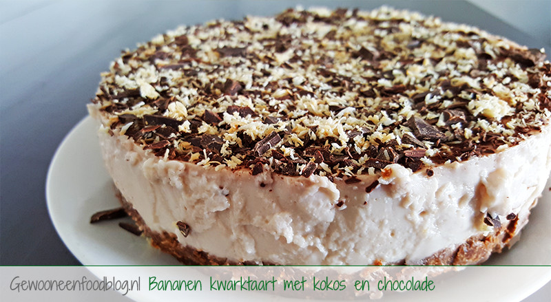 Bananen kwarktaart met kokos en chocolade| Gewoon een foodblog!