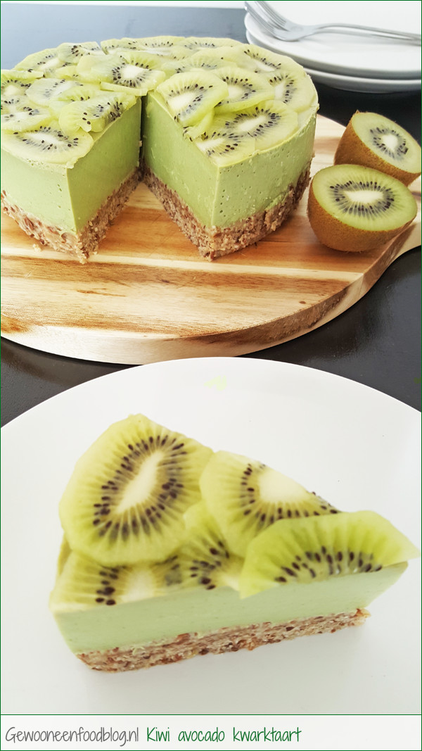 Kiwi avocado kwarktaart | Gewooneenfoodblog.nl