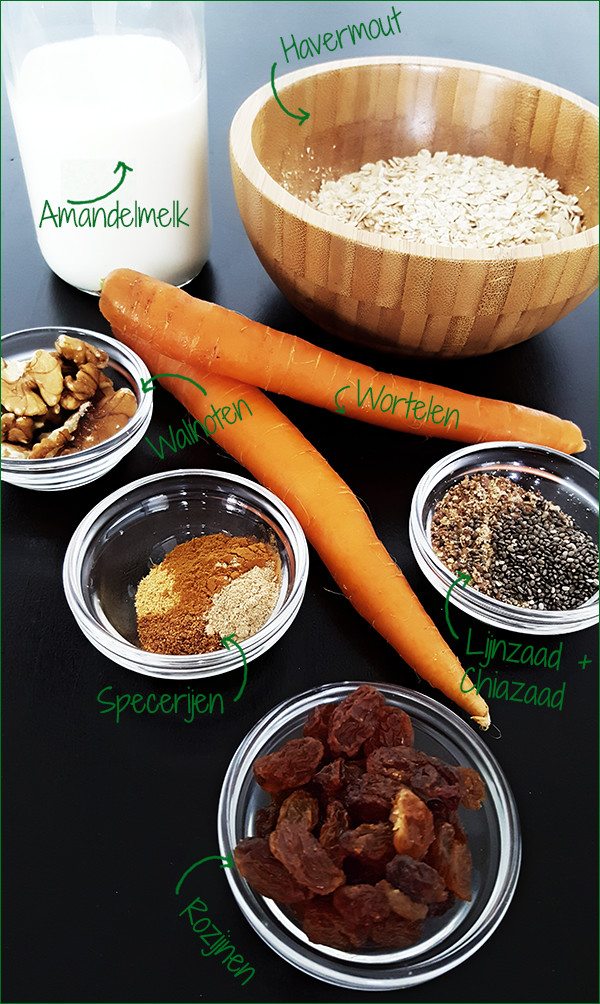 Ingrediënten worteltaart havermout | Gewoon een foodblog!