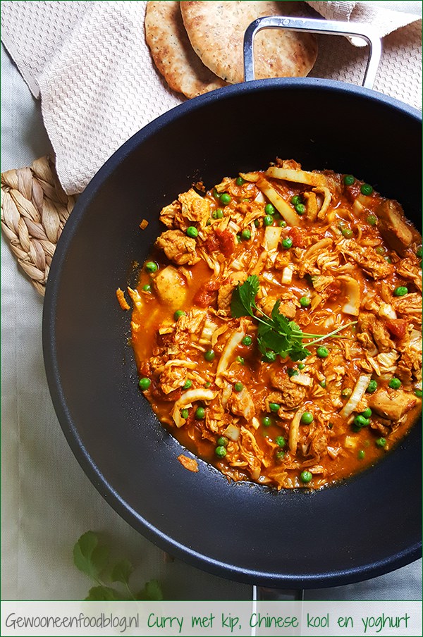 Milde Indiase curry met kip, Chinese kool en yoghurt | Gewoon een foodblog!
