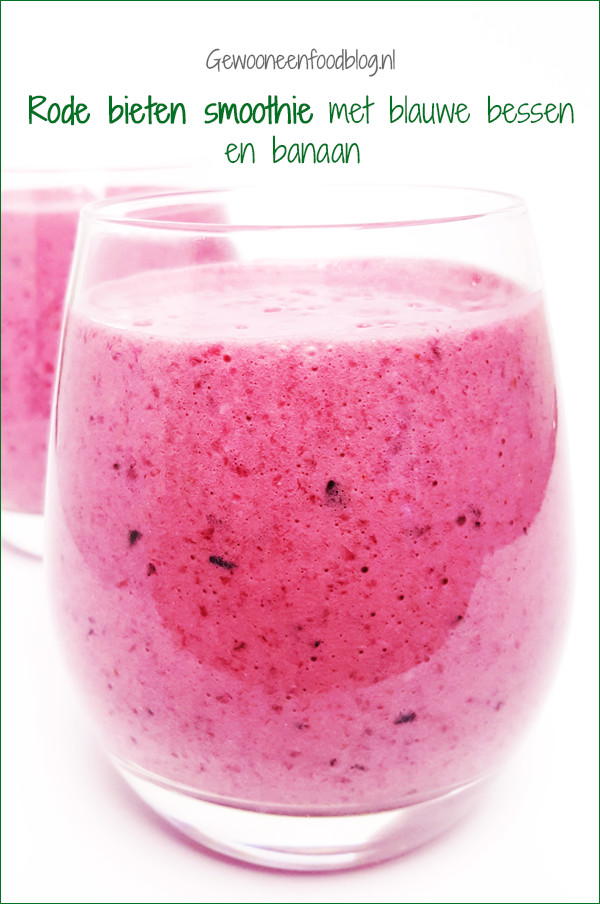 Rode bieten smoothie met blauwe bessen en banaan | Gewoon een foodblog