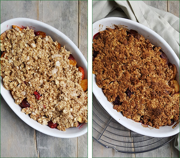 Nectarine rood fruit crumble | Gewooneenfoodblog.nl