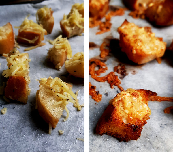 Croutons met kaas maken voor de soep | Gewooneenfoodblog.nl