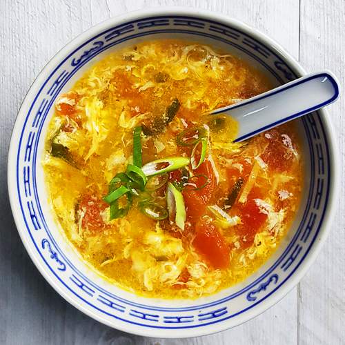 Chinese tomatensoep met ei | Gewooneenfoodblog.nl