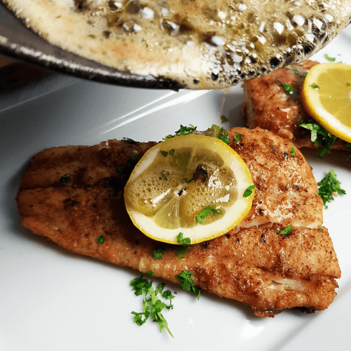 Kabeljauw a la Meunière met kappertjes