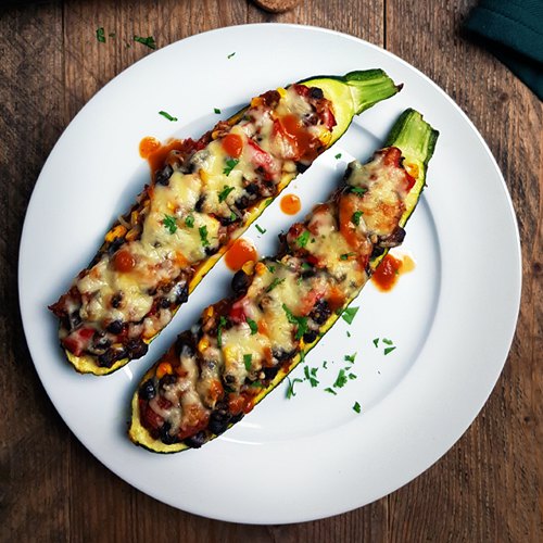 Vegetarische Mexicaanse gevulde courgette | Gewooneenfoodblog.nl